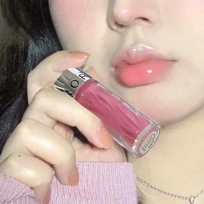 Crystal Pink Nude Mirror Lip Gloss Clear Moisturizing Jelly Lip Oil Lasting No Sticky Sexy Lip Glaze Water Light Liquid LipstickW250219