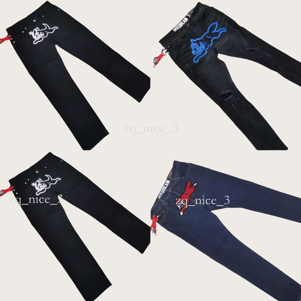 Designer BBC icecream billionaires boys club brand Denim jean black jeans for mens Fashion brand Denim jean man pant y2k Pants Prints high quality flying dog ee 88