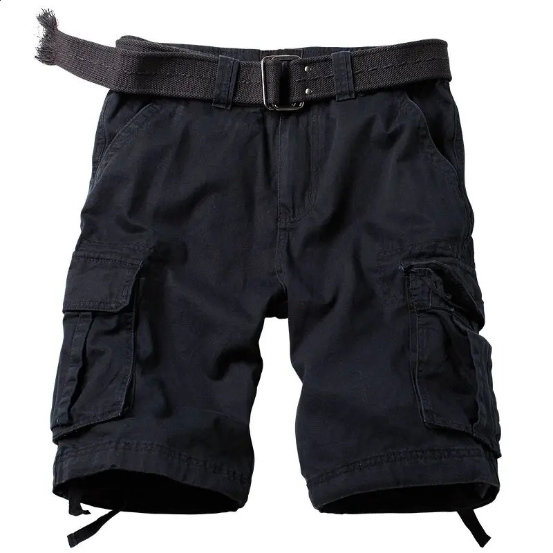 summer Korean style army green cargo shorts men loose washing Multi-pocket army tactical cargo shorts for men size 29-42 250218