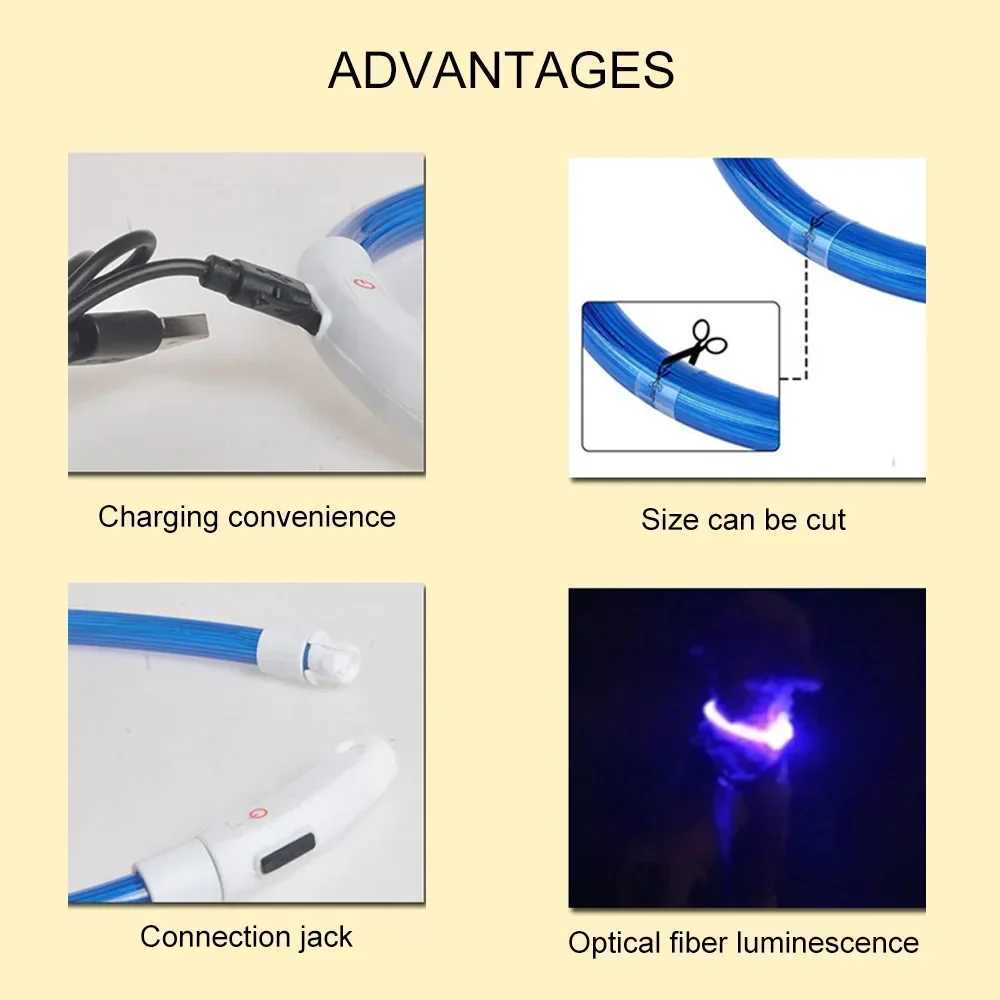 Led Dog Collar Luminous Usb Cat Dog Collar 3 Modes Led Light Glowing Loss Prevention LED Collar For Dogs Pet Dog Accessories W250219