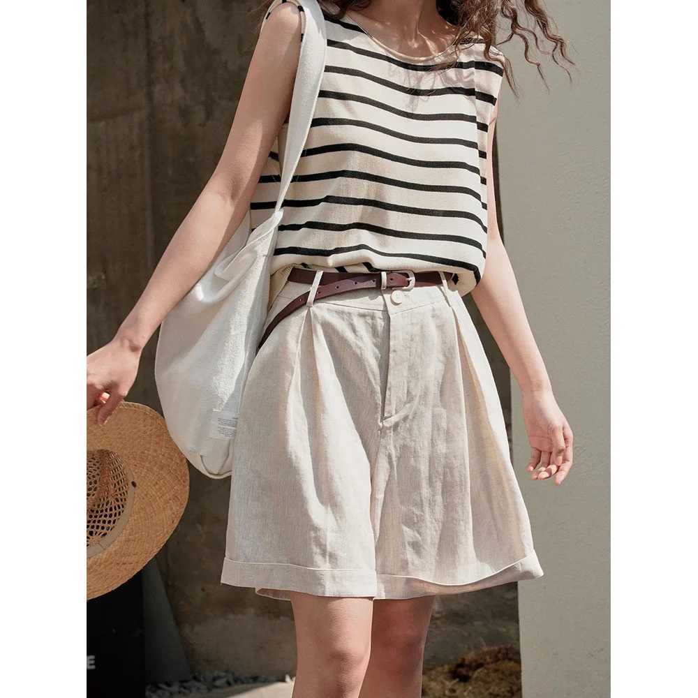 Men's Shorts Summer Korea Style Lazy Linen Curled Shorts Wide Leg Loose Slim Casual Hot Pants For Women z250219