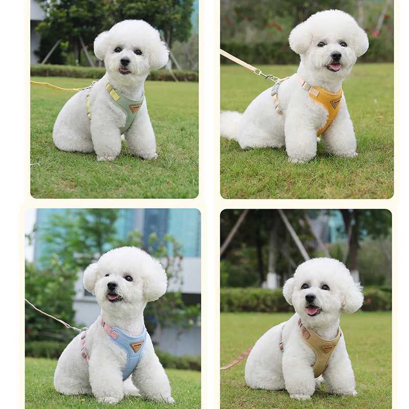 Dog Harness Leash Set for Small Medium Dog Adjustable Puppy Cat Dogs Harness Breathable Pet Chest Strap French Bulldog ChihuahuaXJ250218