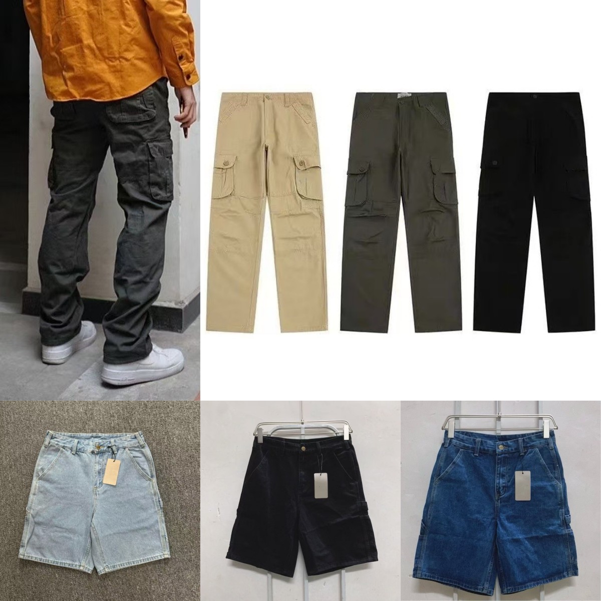 Designer Mens Pants Street Loose Jogger Women Straight Work Vintage Tactical Big Pocket Overalls Trousers Cargo Harajuku Hip Hop Print jeans