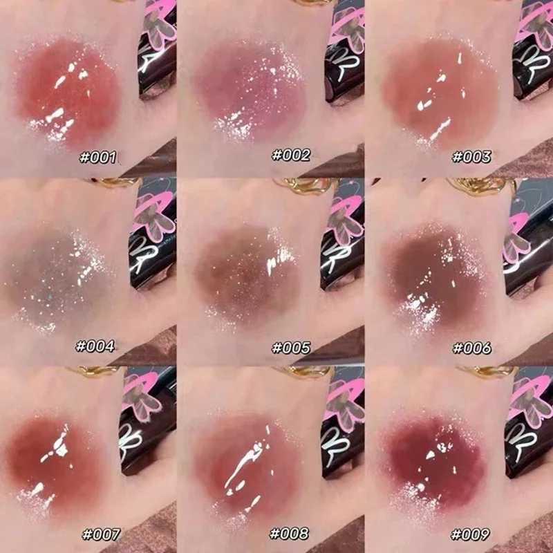 Fine Glitter Glass Lip Gloss Mirror Diamond Shimmer Liquid Lipstick Waterproof Jelly Transparent Lip Glaze Tint Make UpW250219