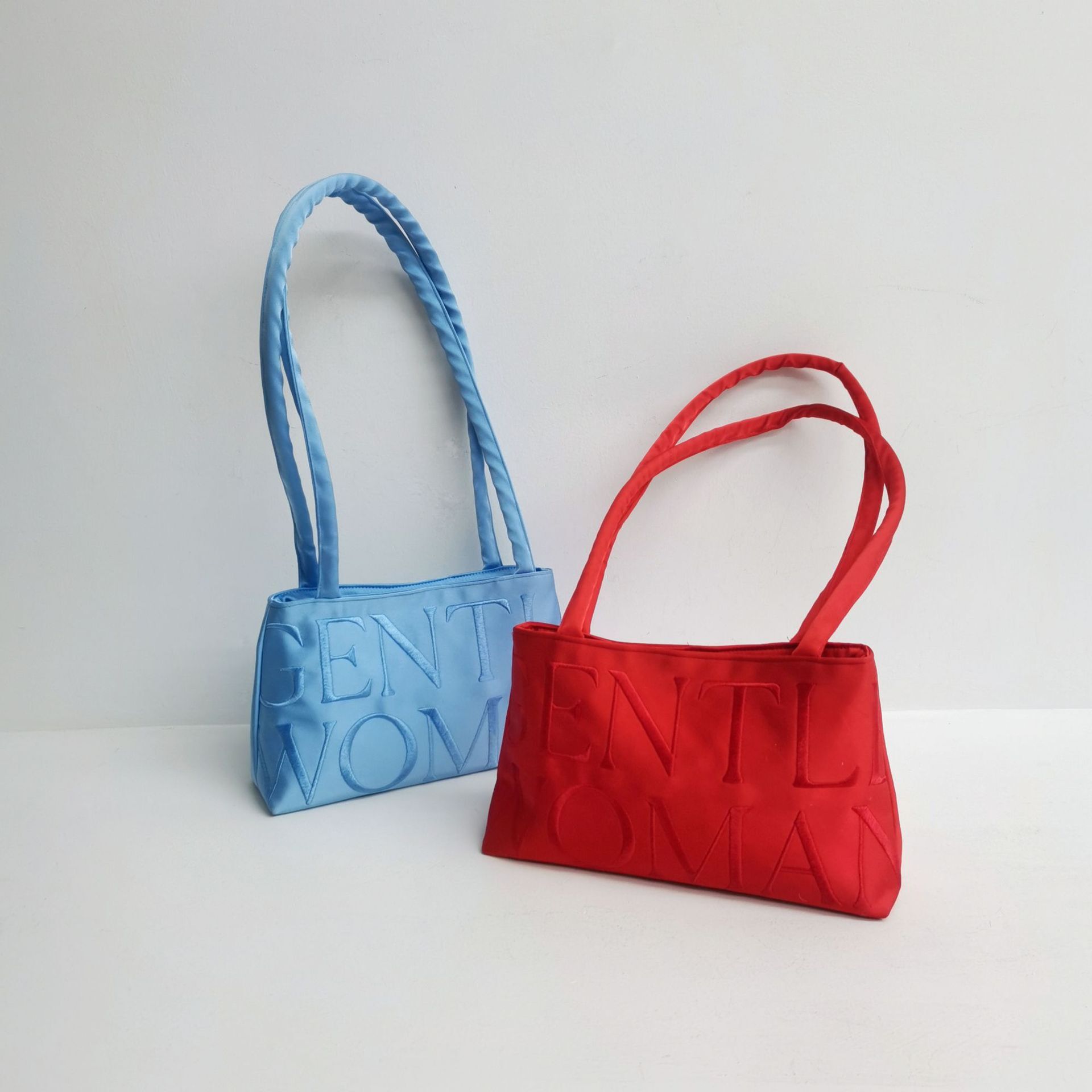 Thailand GW Shubao Small Popular Design Satin Letter Embroidery Fashion Versatile One Shoulder Crossbody Handheld Underarm Bag