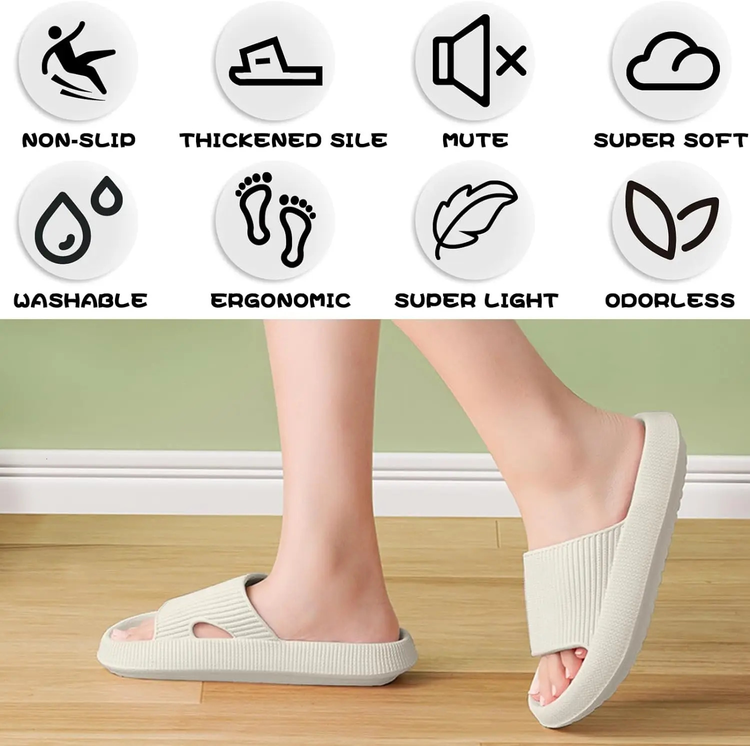 Cloud Sliders Women Men Non-Slip Bathroom Slippers Summer Soft Flip Flop Pillow Sliders Platform Pool Sliders Shower Shoes for I 250214