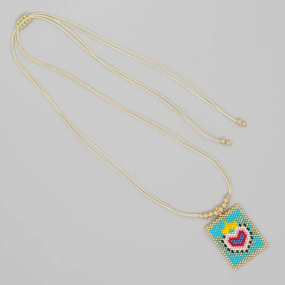 Hot selg copper bead pendant woven rope necklace, fashionable and versatile Bohemian style jewelry necklace
