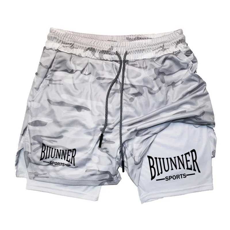 Running 2 in Double Layer Sports Shorts Casual Gym Workout Tight Shorts Brand Jogger Mesh Quick Drying Sportswear Summer W250219