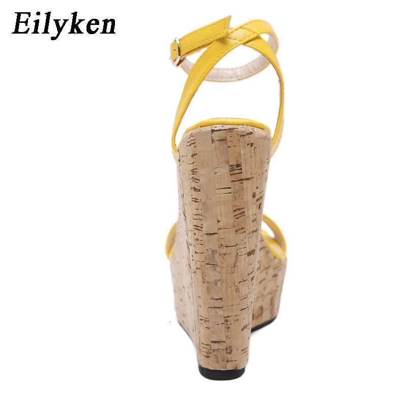 Open Toe Ankle Strap Platform Wedges Women Sandals Super High Cover Heel Gladiator Buckle Ladies Summer Shoes