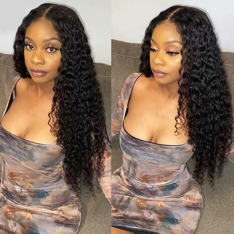 360 Full Lace Wig Human Hair Pre Plucked Deep Curly Lace Front Human Hair Wig Curly HD Transparent Lace frontal Wig