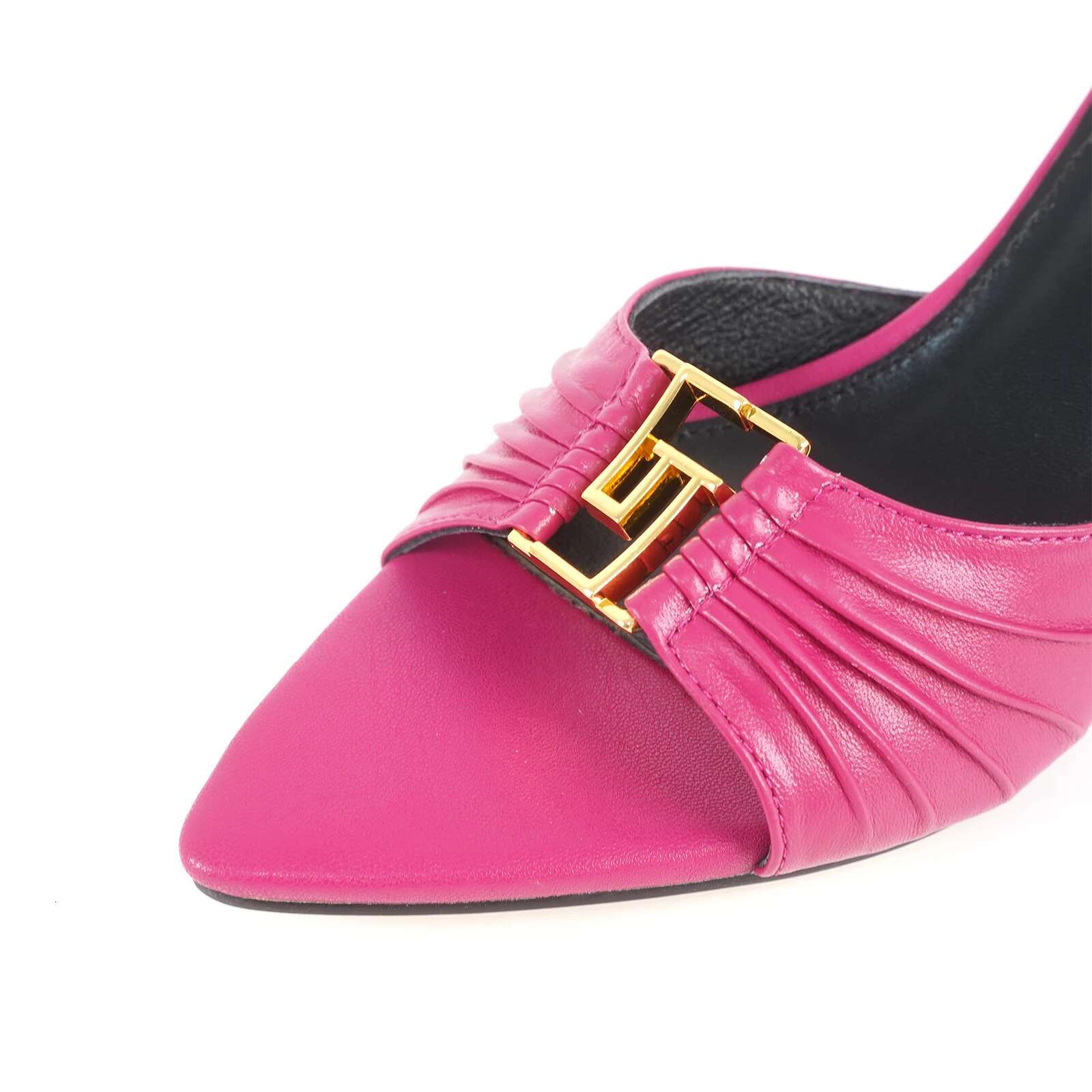2024 Summer New Women's Fashion Slippers with Pointed Toes, Fish Mouth Shoes, High Quality Genuine Leather Party Shoes Sizes 44
