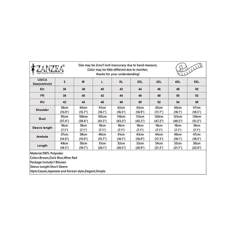ZANZEA Women Chiffon Blouse Elegant Short Sleeve Shirt 2024 Summer Korean Fashion Solid Tops Tunic Casual Loose Ruffle Hem Blusa