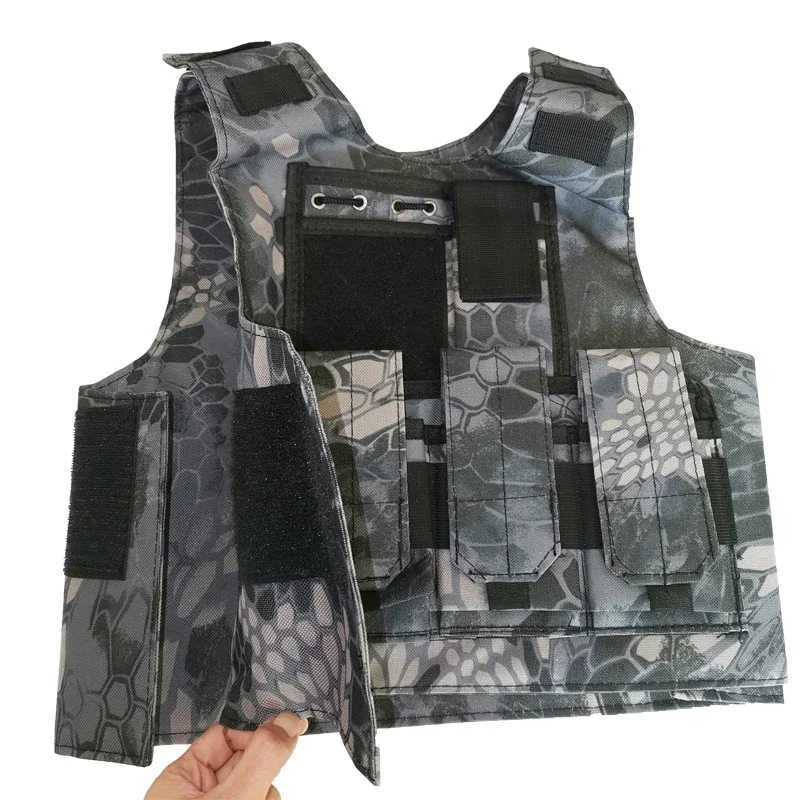 Children Combat Camouflage Vest Kids Airsoft Vests Outdoor Paintball Tactical Waistcoat CS Gear Boys Girl Sniper Army UniformXJ250219