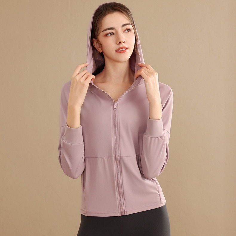 Ddmyoutdoor China Loose Hooded Sports Jacket With Women Zipper Cardigan Slimming Fitness Top For Running Versatile Training Yoga Clothes Long Sleeves 
