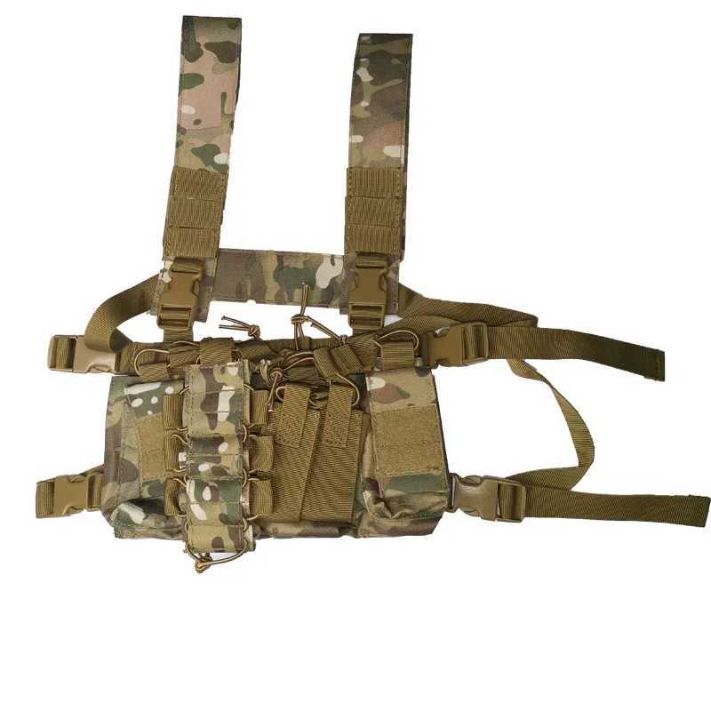 FG atacs Tactical Chest Rig Bag Molle Airsoft Vest with Magazine Pouch Holster Hunting Functional Two Way Walkie Talkie HolderXJ250219