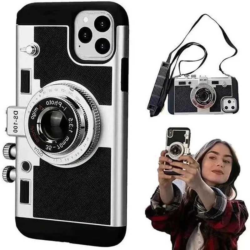 New Arrival Emily In Paris 3D Retro Camera Leather Case for IPhone 11 13 14 15 Pro Max 12 Mini XS XR X 7 8 Plus SE 2022 IPones Accessories O250219