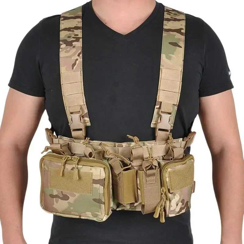 Tactical Vest CS Match Gear Pack Magazine Pouch Outdoor Camping Nylon Chest Rig Vest Fit Airsoft Hunting Apparel AccessoriesXJ250219