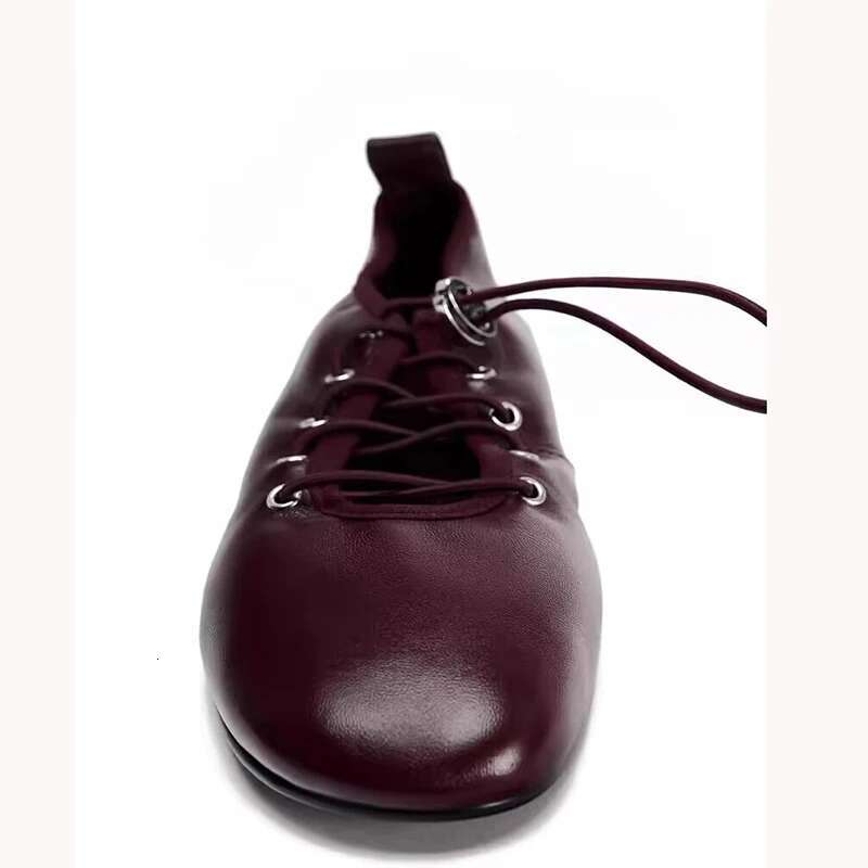 Fashion round toe lace up women ballet flats casual pumps