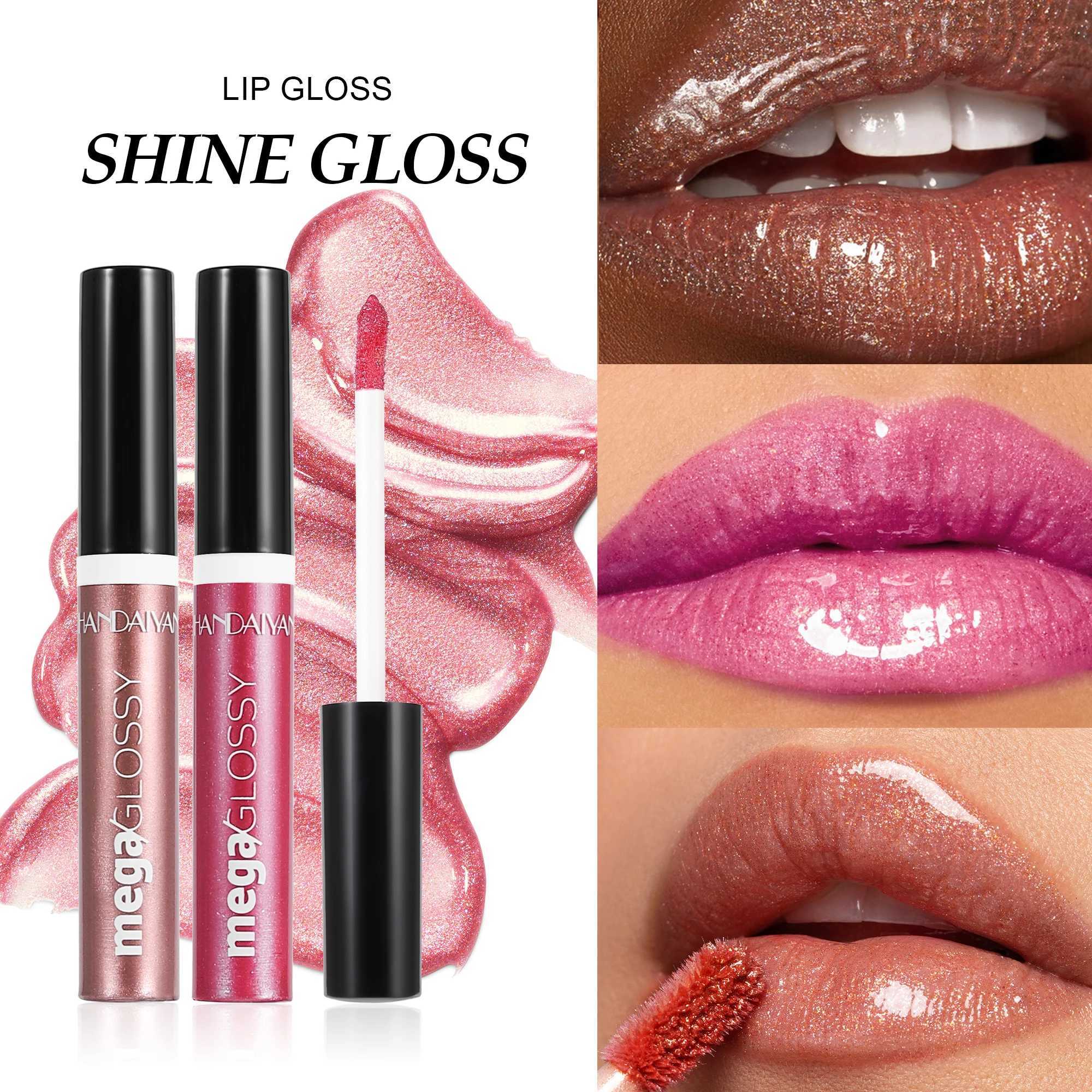 Handaiyan Lip Gloss Crystal Glitter Lip Glaze Tint Lipstick Liquid Waterproof Moisturize Shimmer Shiny Lipgloss MakeupW250219