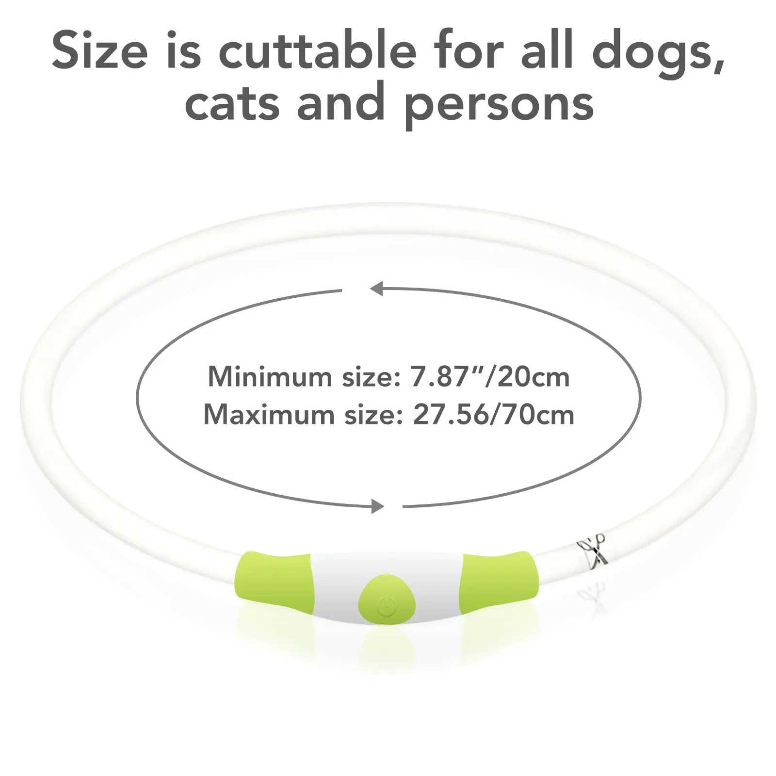 Led Luminous Dog Collar Light Rechargeable Dog Necklace Fashion Flashing DIY Glowing Safety Collar for Dogs Nighttime Walking W250219