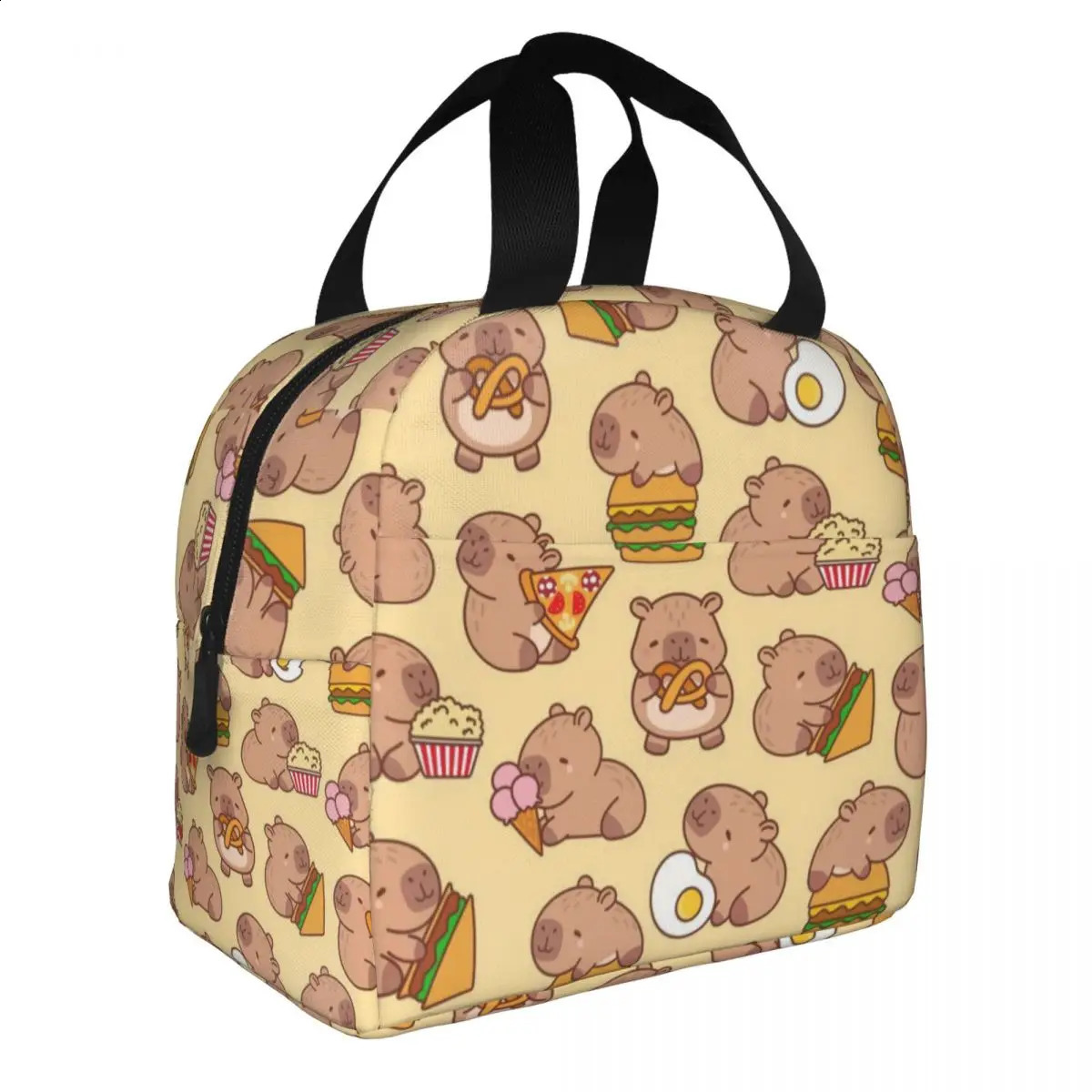 Custom Capybara Insulated Lunch Bag for Women Leakproof Cooler Thermal Lunch Tote Office Picnic Travel 250218