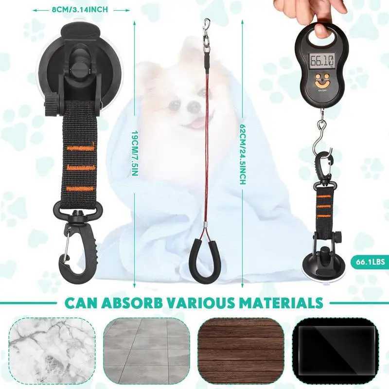 Dog Bathing Tether Adjustable Puppy Tub Restraint Leash Pet Bath Accessories with Buckle and Suction Cup for Pet Dog Cat ShowerXJ250218