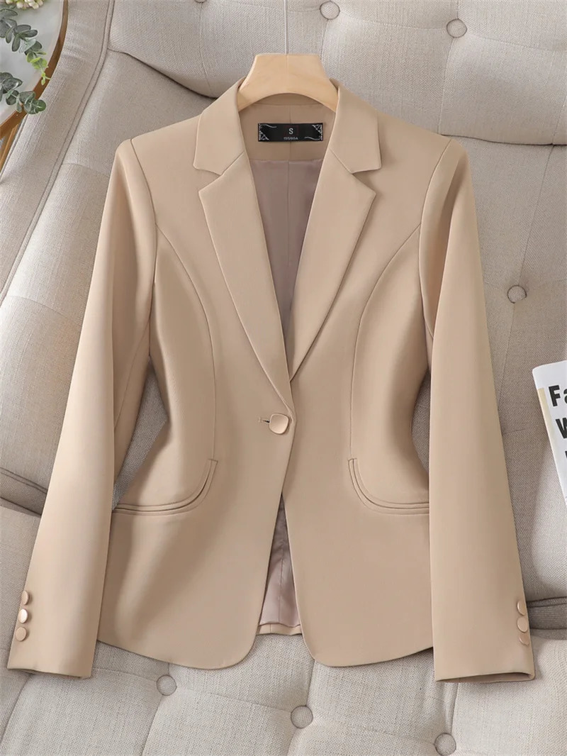 Spring Autumn Blazers Small Suit Jacket Women Fashion HighQuality Professional Ladies Female Outerwear 250213