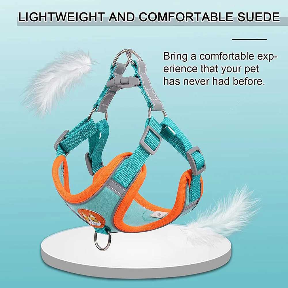 Step-in Dog Harness Small Dog Harness and Leash Set Adjustable Reflective Pet Dog Vest Soft Harness for Puppy Small Medium BreedXJ250218