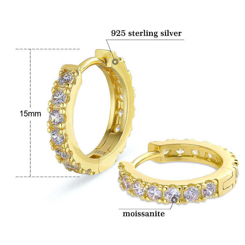 Classic Jewelry S925 Sterling Silver Moissanite Earrings Pull Through Earrings Silver