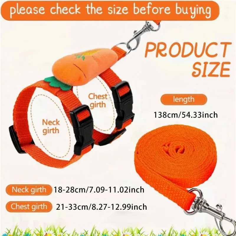 Rabbit Harness and Leash Set Adjustable for Small Animals Ferrets Piggies Hedgehogs Outdoor Walking Cute DecorationsXJ250218