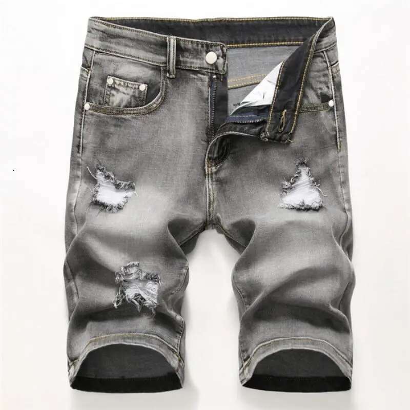 2025 Summer New Denim Men's Designer Denim Shorts Casual Ripped Denim Bermuda Skateboarding Harem Men's Fashion Street Jeans