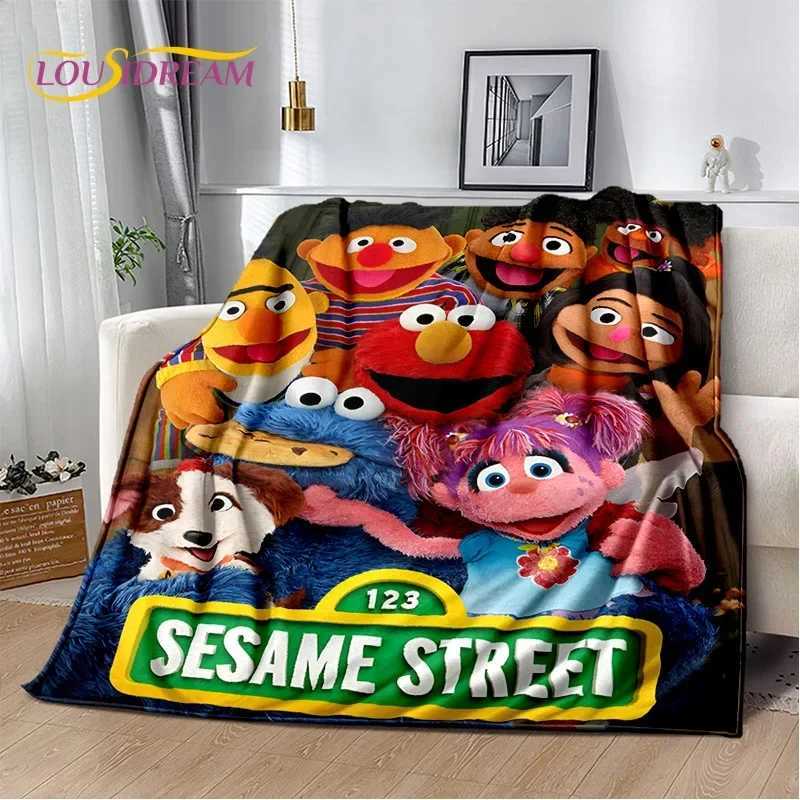 Cartoon Sesame Street Cute Soft BlanketsKeep Warm Throw Blanket Comfortable Blanket for Picnic Beds Sofa Home Bedroom Gift KidT250218