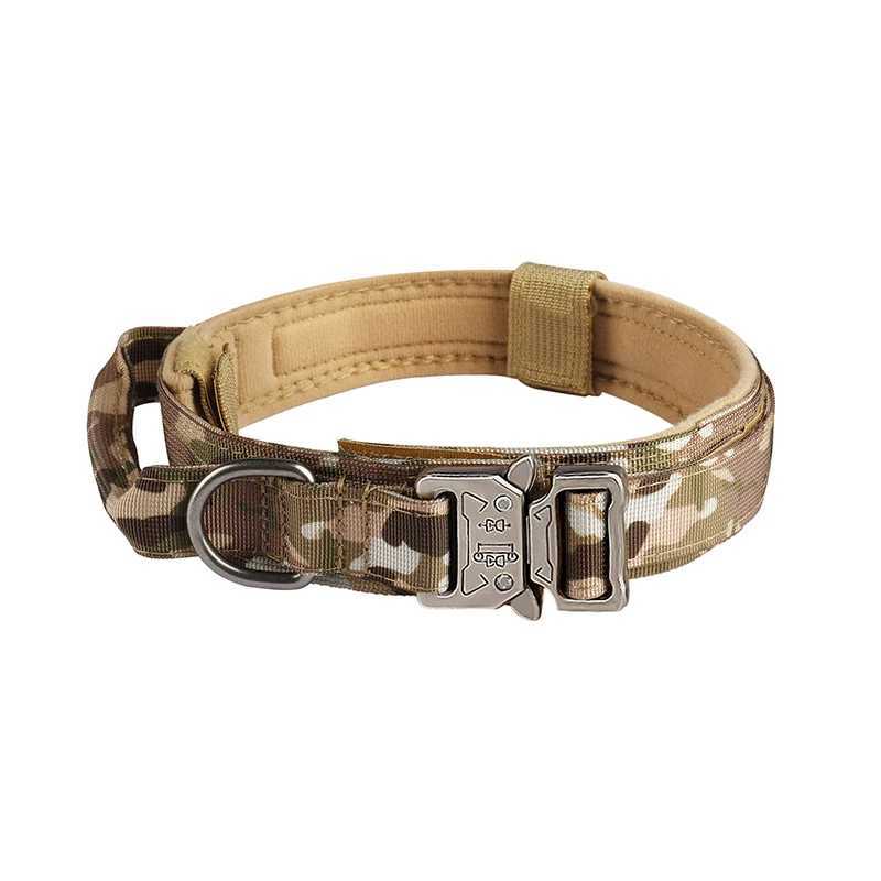 Pet Products Outdoor Tactical Dog Collar Metal Buckle Breathability Nylon Collar Medium and Large Dog Training Neck Dog Collar W250219
