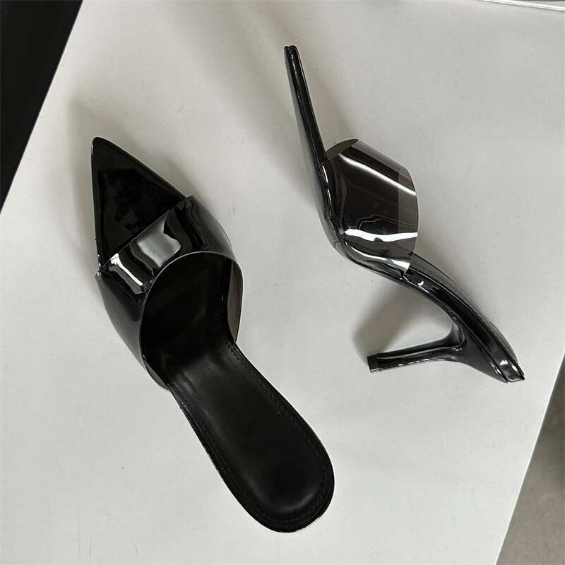 2025 New Summer PVC Transparent Candy Women Slippers Sandals Fashion Mule Beach Slides Shoes atos Mujer