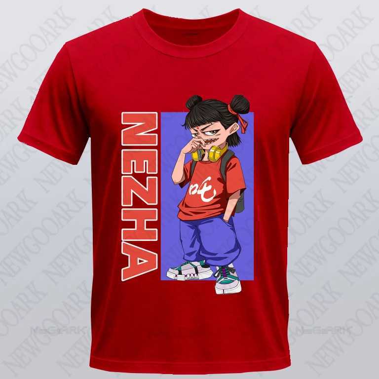 Movie T-shirt Street Version of Nezha and Aobing Printed Graphic Mens and Womens Cotton Casual Shirt Short Sleeve M250218