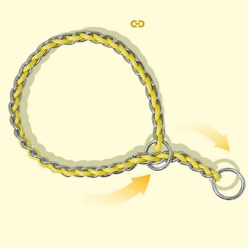 Anti bite breakage Pet dog chain Walking Dog Leash With Continuous Bite Resistance P-Chain P-Shaped rope Collar Pet Dog SupplieXJ250218