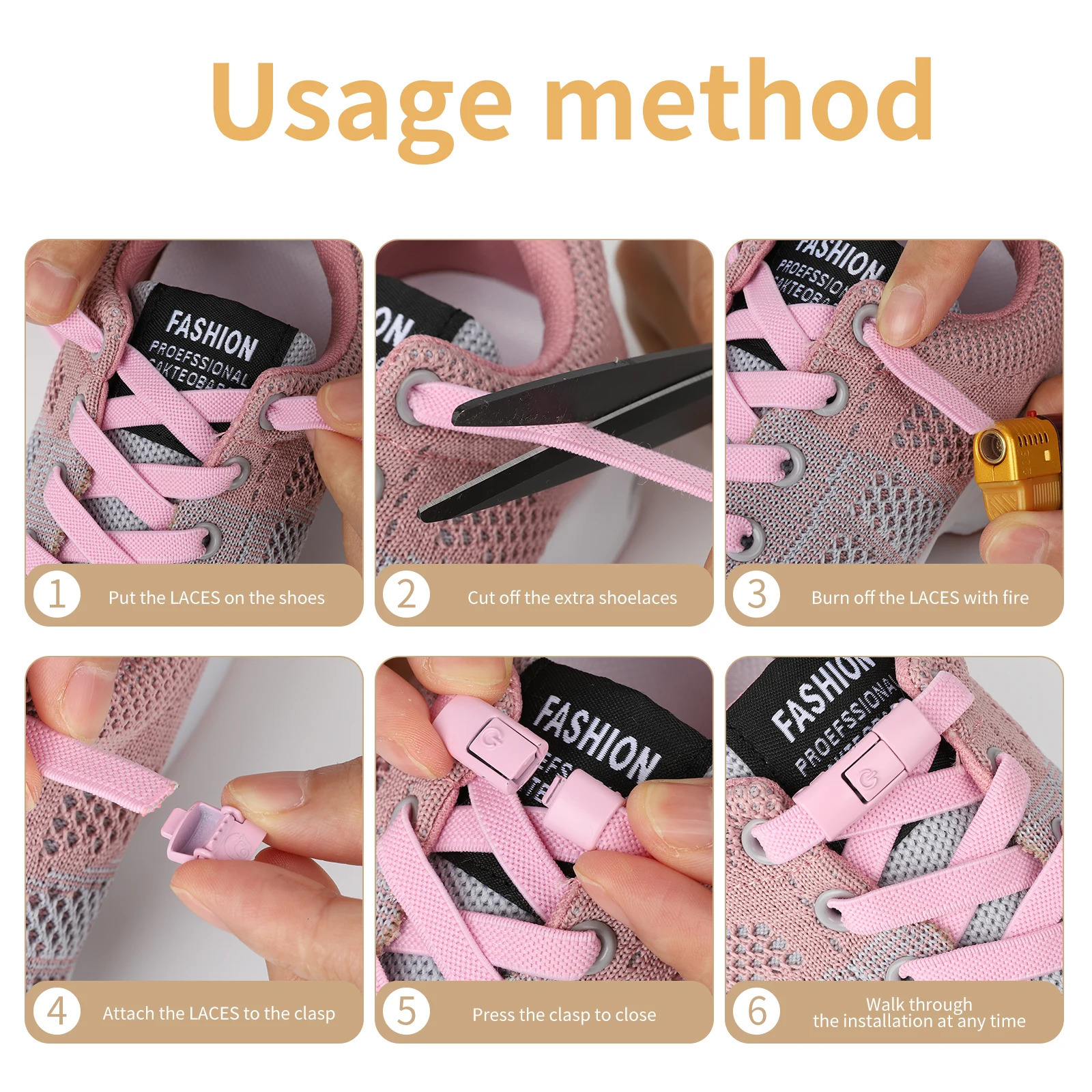 Without Ties Elastic Laces No Tie Shoe Press Lock Shoelaces Sneaker Kids Adult 8MM Widened Flat Shoelace for Shoes 250219