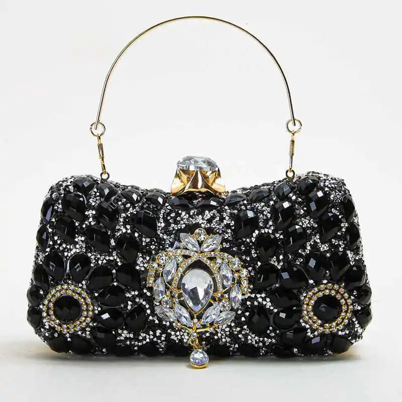 Exquisite Diamond Evening Bag For Female y Rhinestones Decor Banquet Bags Lady Shiny Party Clutch With Pendant 250218
