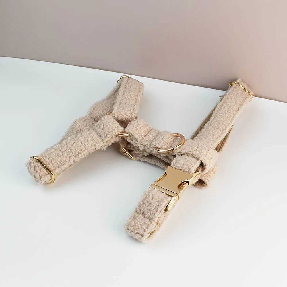 Teddy Velvet Dog Collar And Leash Set For Dogs Custom Engraved Nameplate Pet Supplies Dog Leash Teddy06XJ250218