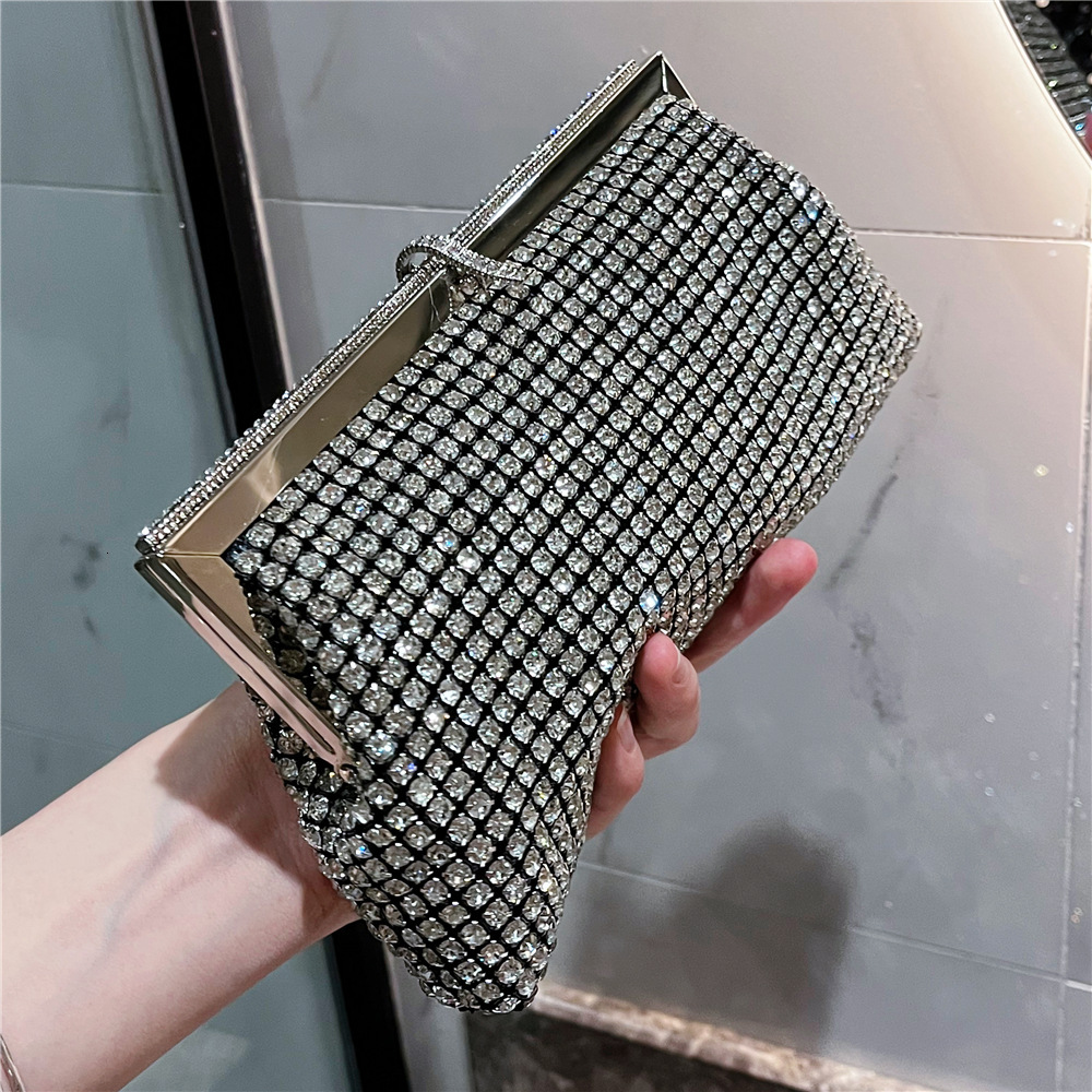 New High-end Luxury Banquet Bag Rainbow Handbag Ladies' Shiny Diamond Inlaid Wallet Party Card Bag