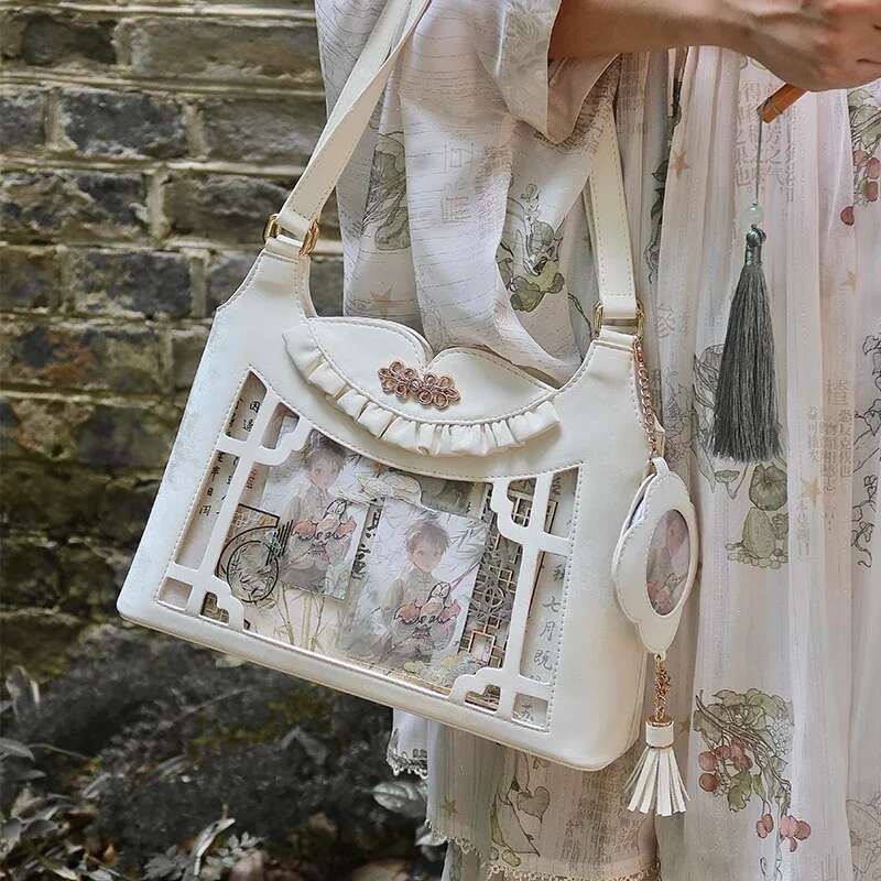 New Chinese Style Ita Bolsos Mujer Original Design Bag Transparent Sac Femme Underarm Shoulder Bags Daily Using Bolsas