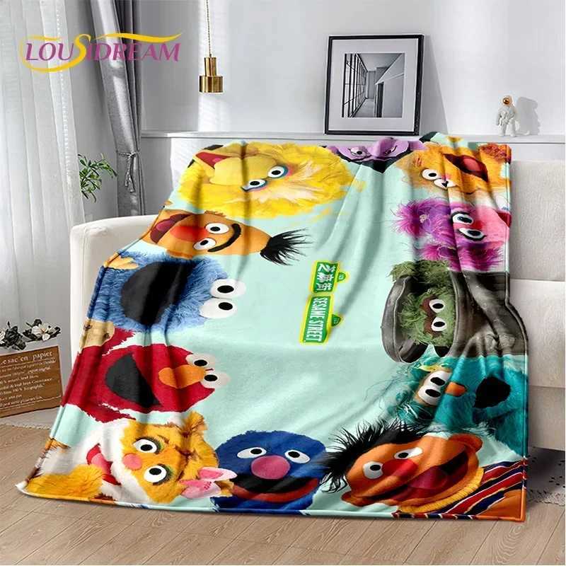 Cartoon Sesame Street Cute Soft BlanketsKeep Warm Throw Blanket Comfortable Blanket for Picnic Beds Sofa Home Bedroom Gift KidT250218
