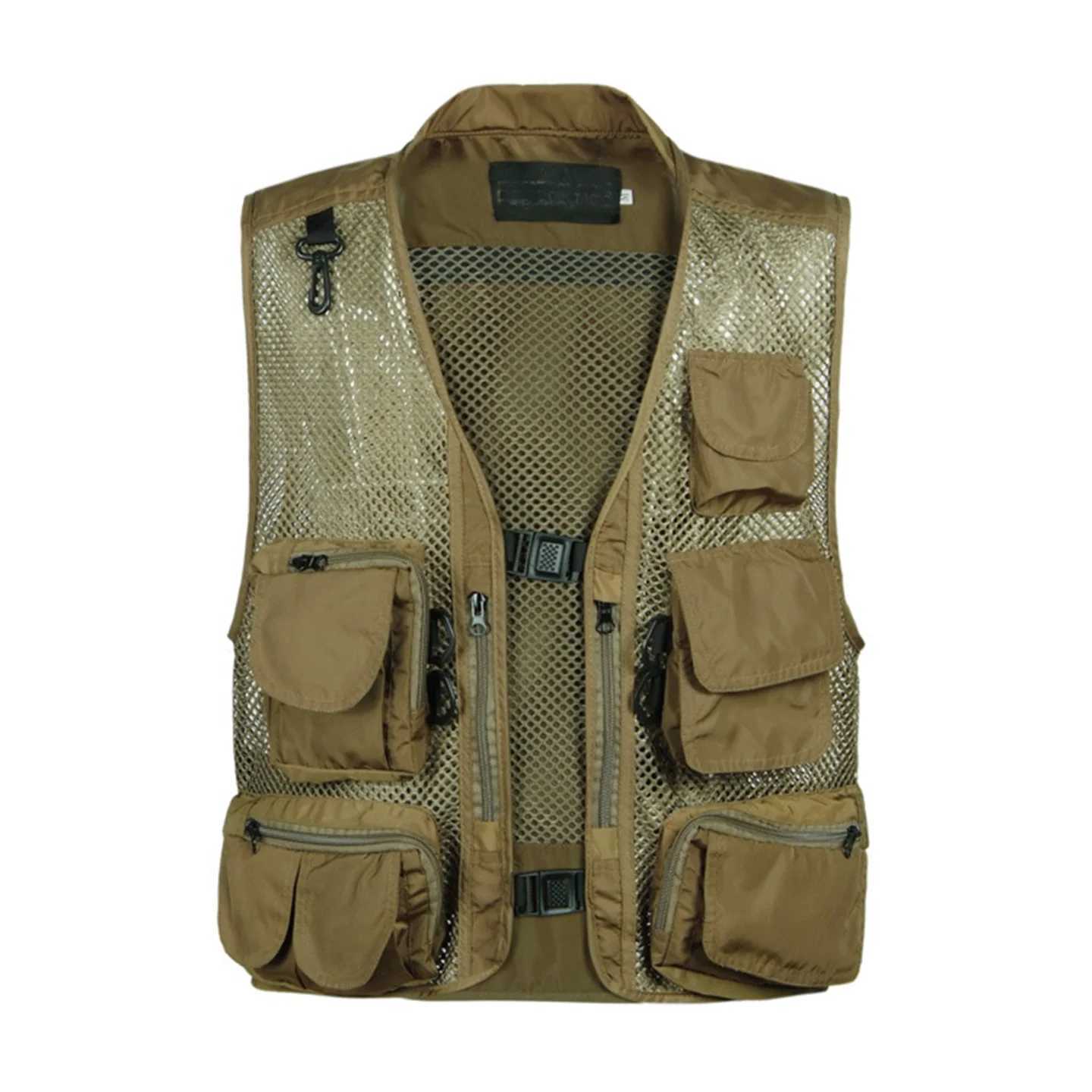 Summer Mens Camouflage Hunting Vest Multiple Pockets Mesh Breathable Sleeveless Jacket Outdoor Fishing Waistcoat Daddys GiftXJ250219