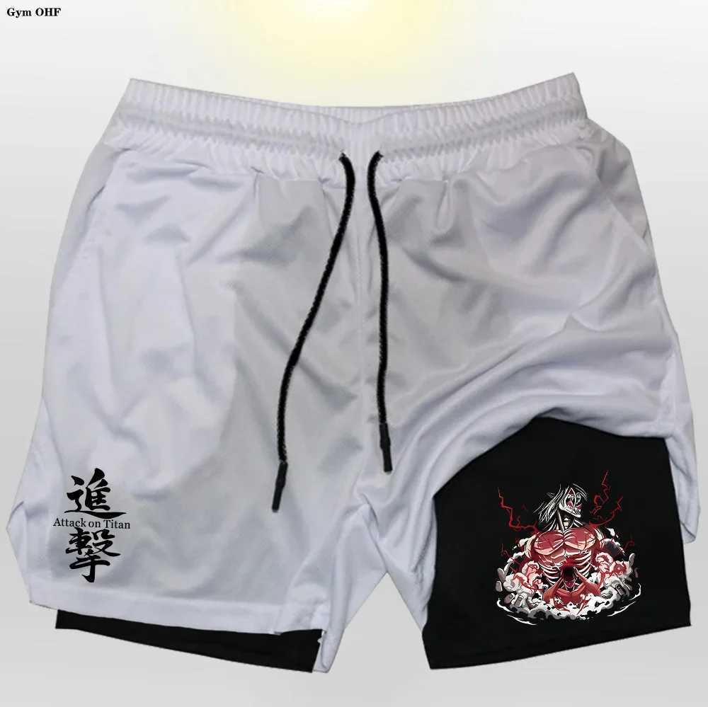 Men's Shorts Short Pants Men Sports Anime Attack On Mens Gym Quick-Drying Jogging Shorts Fitness Workout Running Bodybuilding Sweatpants Men z250
