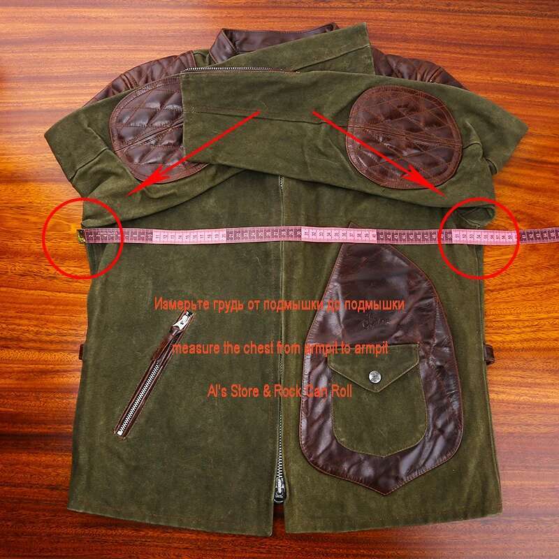 M422A Asian Size Men's Slim Vintage Genuine Cow Leather Wool Collar G1 Jacket