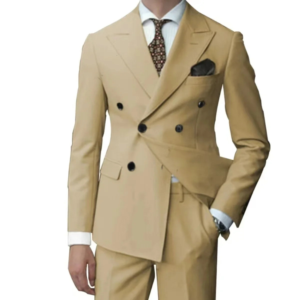 3 Pieces Blazer Vest and Pants Setfitted Tuxedo for Groomsmendouble-breasteddress Suit for Men Suits for Men 250213