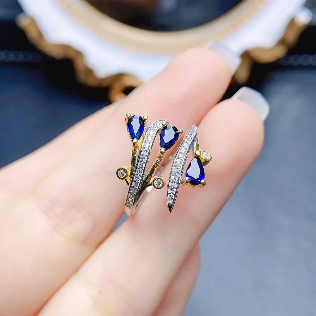 FS 3*5mm Natural Sapphire Ring S925 Sterling Silver With Certificate Fashion Fine Charm Weddings Jewelry for Women MeiBaPJXJ250219