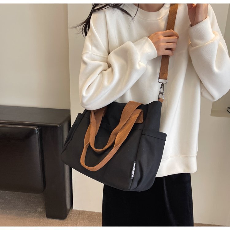 College student class canvas for women 2025 new leisure commuting large capacity single shoulder crossbody tote bag #swissmilitary