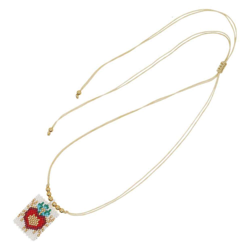 Hot selg copper bead pendant woven rope necklace, fashionable and versatile Bohemian style jewelry necklace