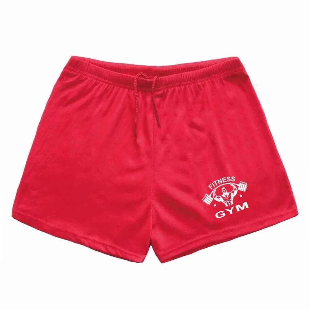 New fitness trend refreshing breathable sports shorts with dumbbell print pattern for running and summer slimming training W250219